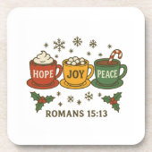 Hope joy Peace and Cocoa Getränkeuntersetzer (Vorderseite)