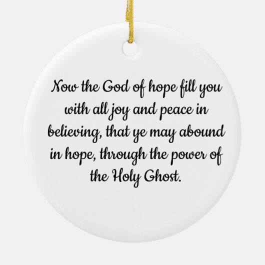 Hope Joy Peace and Cocoa Keramik Ornament (Hinten)