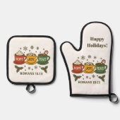 Hope joy Peace and Cocoa Ofenhandschuh & Topflappen-Set (Vorderseite)