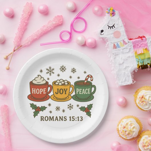 Hope joy Peace and Cocoa Pappteller (Party)