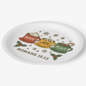 Hope joy Peace and Cocoa Pappteller (Schrägansicht)