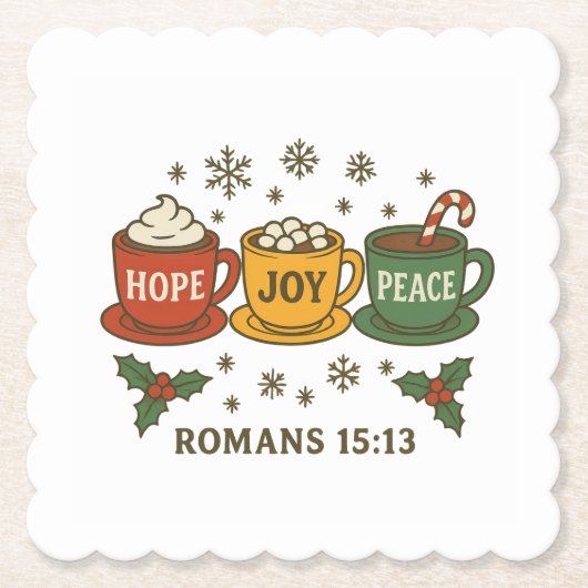 Hope joy Peace and Cocoa Untersetzer (Vorderseite)