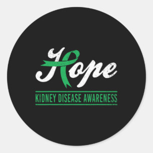 Hope Kidney Disease Awareness Month Green Ribbon S Runder Aufkleber
