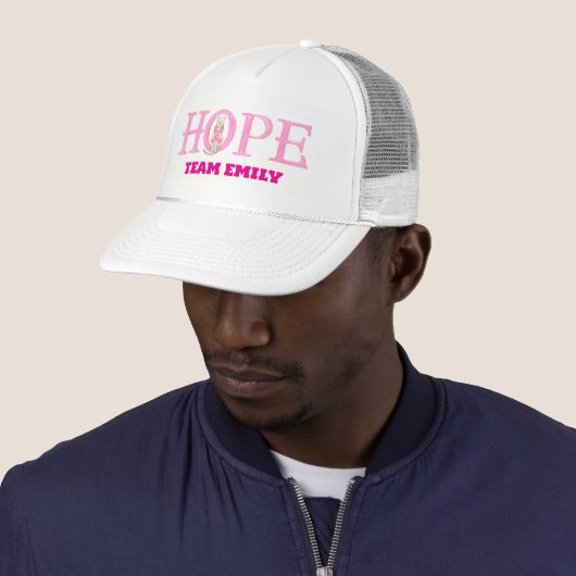 Hope Kitty Pink Ribbon Personalisiert Truckerkappe (Beispiel)
