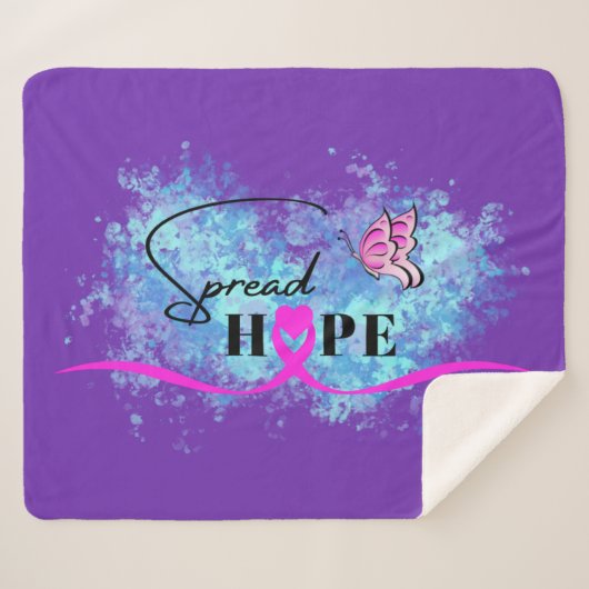 HOPE - Krebsbewusstsein Sherpa Blanket Sherpadecke (Vorderseite (Horizontal))