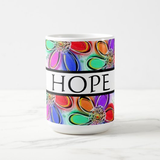 Hope Künstlerisch Watercolor Blume Muster Kaffeetasse (Mittel)