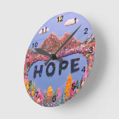 HOPE lackierte Spiegelbild Wall Clock Runde Wanduhr (Winkel)