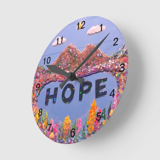 HOPE lackierte Spiegelbild Wall Clock Runde Wanduhr (Winkel)