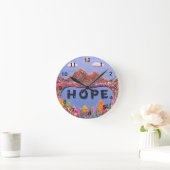 HOPE lackierte Spiegelbild Wall Clock Runde Wanduhr (Zuhause)