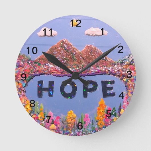 HOPE lackierte Spiegelbild Wall Clock Runde Wanduhr (Vorderseite)