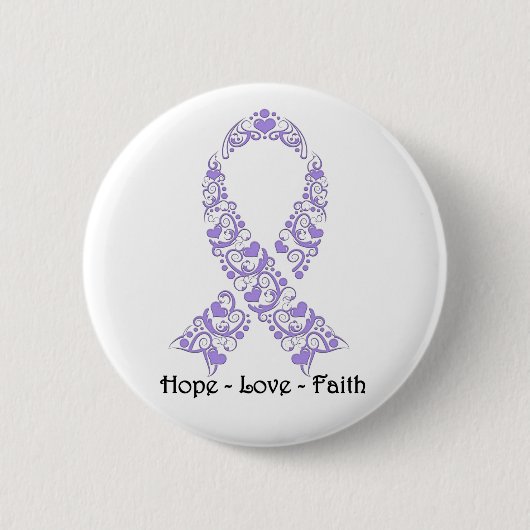 Hope Lavender Awareness Ribbon Button (Vorderseite)