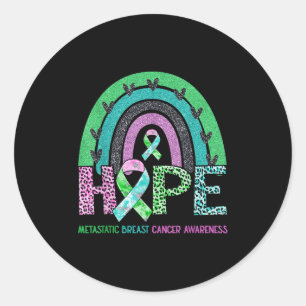 Hope Leopard Rainbow Metastatic Brustkrebs Awar Runder Aufkleber