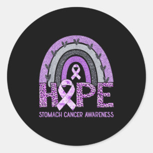 Hope Leopard Rainbow Stomach Cancer Awareness Supr Runder Aufkleber