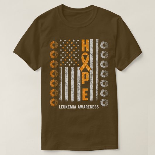 Hope Leukemia Awareness American Flag Sunflower Pr T-Shirt (Design vorne)