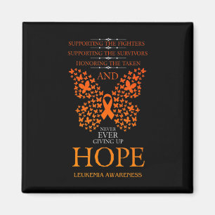 Hope Leukemia Awareness Orange Ribbon Magnet
