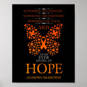 Hope Leukemia Awareness Orange Ribbon Poster (Vorne)