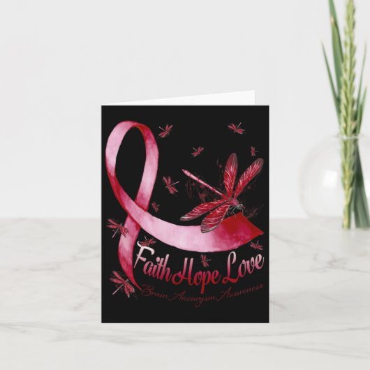 Hope Liebe Brain Aneurysm Awareness Dragonfly Karte (Vorderseite)
