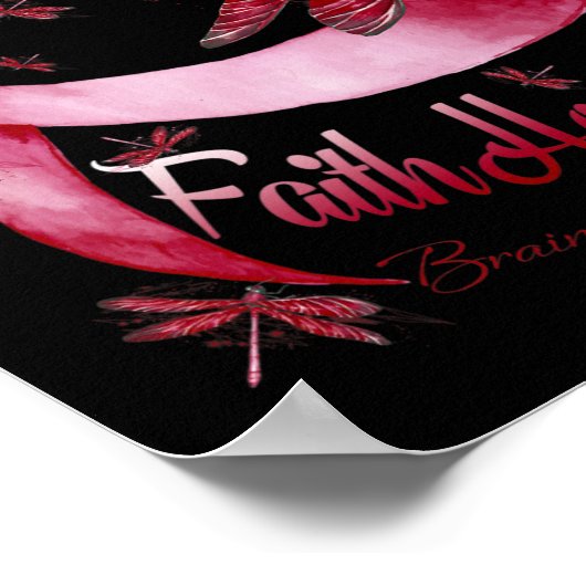 Hope Liebe Brain Aneurysm Awareness Dragonfly Poster (Ecke)