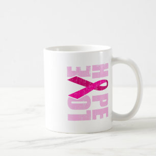 HOPE LIEBE Brustkrebs Bewusstsein Weltkrebstag Kaffeetasse