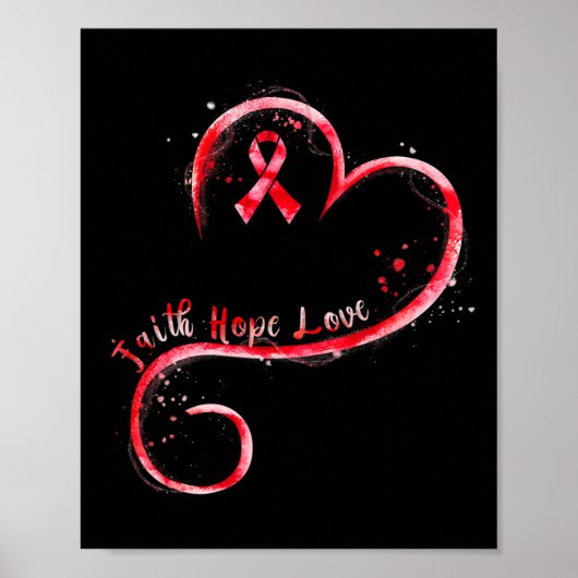 Hope Liebe Burgundy Ribbon Brain Aneurysm Bewussts Poster (Vorne)