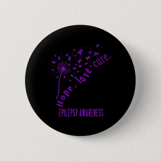 Hope Liebe Cure Epilepsy Awareness T Button (Vorderseite)