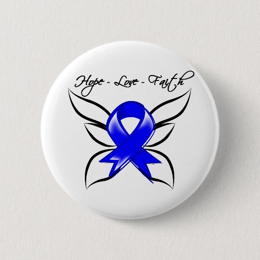 Hope Liebe Faith Butterfly - Ankylosing Spondyliti Button (Vorderseite)