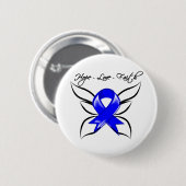 Hope Liebe Faith Butterfly - Ankylosing Spondyliti Button (Vorne & Hinten)
