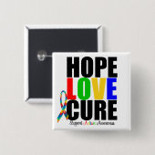 Hope Liebe Faith Puzzle Ribbon Autismus Button (Vorne & Hinten)