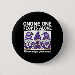 Hope Liebe Gnomes Lila Ribbon Fibromyalgia Awaren Button