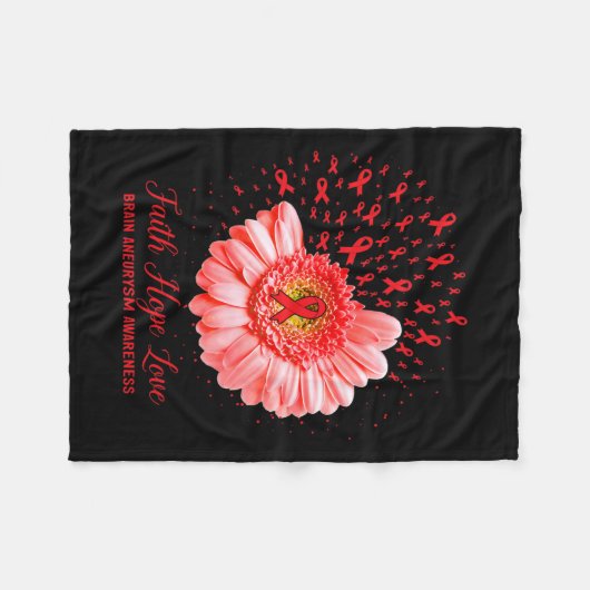 Hope Liebe Hirnaneurysm Bewusstseinsbildung Überle Fleecedecke (Vorderseite (Horizontal))