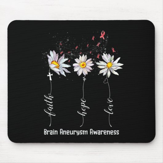 Hope Liebe Hirnaneurysm Sensibilisierung Blume Ges Mousepad (Vorne)