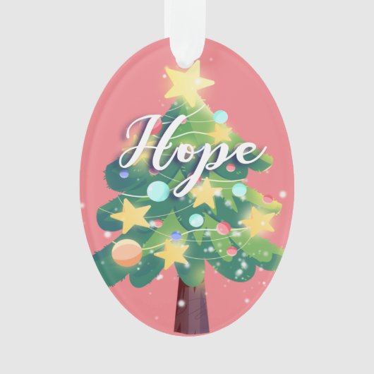 Hope & Liebe Karton Weihnachtsbaum Pink Ornament (Vorderseite)