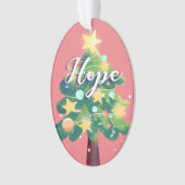 Hope & Liebe Karton Weihnachtsbaum Pink Ornament (Vorderseite)