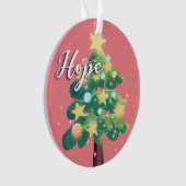 Hope & Liebe Karton Weihnachtsbaum Rosa Ornament (Vorderseite)
