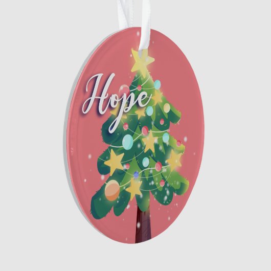 Hope & Liebe Karton Weihnachtsbaum Rosa Ornament (Vorderseite)