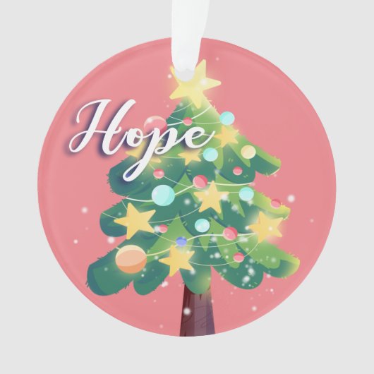 Hope & Liebe Karton Weihnachtsbaum Rosa Ornament (Vorderseite)