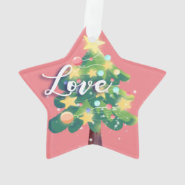 Hope & Liebe Karton Weihnachtsbaum Rosa Ornament
