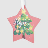 Hope & Liebe Karton Weihnachtsbaum Rosa Ornament (Vorderseite)