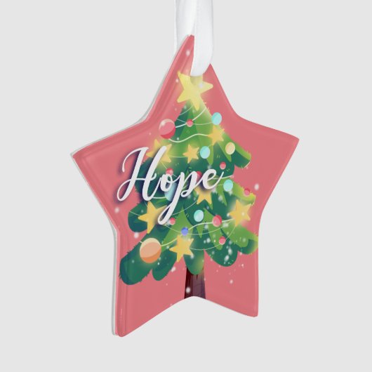 Hope & Liebe Karton Weihnachtsbaum Rosa Ornament (Vorderseite)
