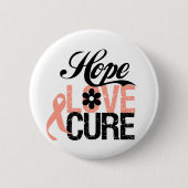 HOPE LIEBE KURZ Uteruskrebs Geschenke Button (Vorderseite)