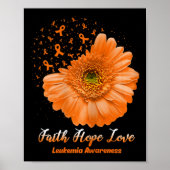 Hope Liebe Leukämie Bewusstsein Blume ist stark Poster (Vorne)