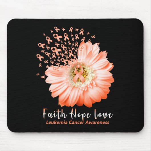 Hope Liebe Leukemia Awareness Orange Ribbon Daisy Mousepad (Vorne)