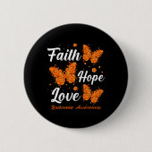 Hope Liebe Leukemia Sensibilisierung Schmetterling Button (Vorderseite)