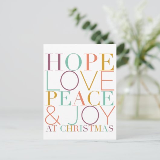Hope Liebe Peace & Joy zu Weihnachten (Stehend Vorderseite)