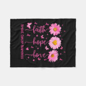 Hope Liebe Pink Ribbon Brustkrebs Bewusstsein Date Fleecedecke (Vorderseite (Horizontal))