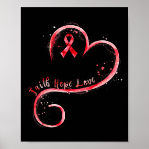 Hope Liebe Red Ribbon Herz-Krankheit Bewusstsein Poster