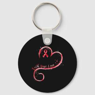 Hope Liebe Red Ribbon Herz-Krankheit Bewusstsein Schlüsselanhänger