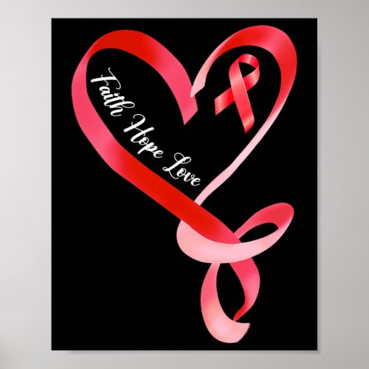 Hope Liebe Red Ribbon Herzerkrankung Bewusstsein 1 Poster (Vorne)