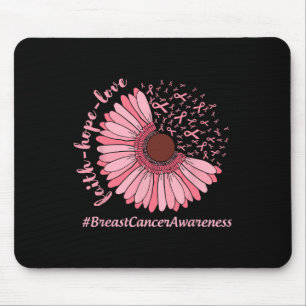 Hope Liebe Sonnenblumen Ribbon Brustkrebs Bewussts Mousepad