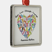 Hope Liebe Stärke Mut Bewusstsein spielt Ornament Aus Metall (Rechts)